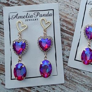 💜Purple Heart Drop Earrings💜